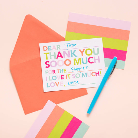 Fill In Thank You Notes - Pink