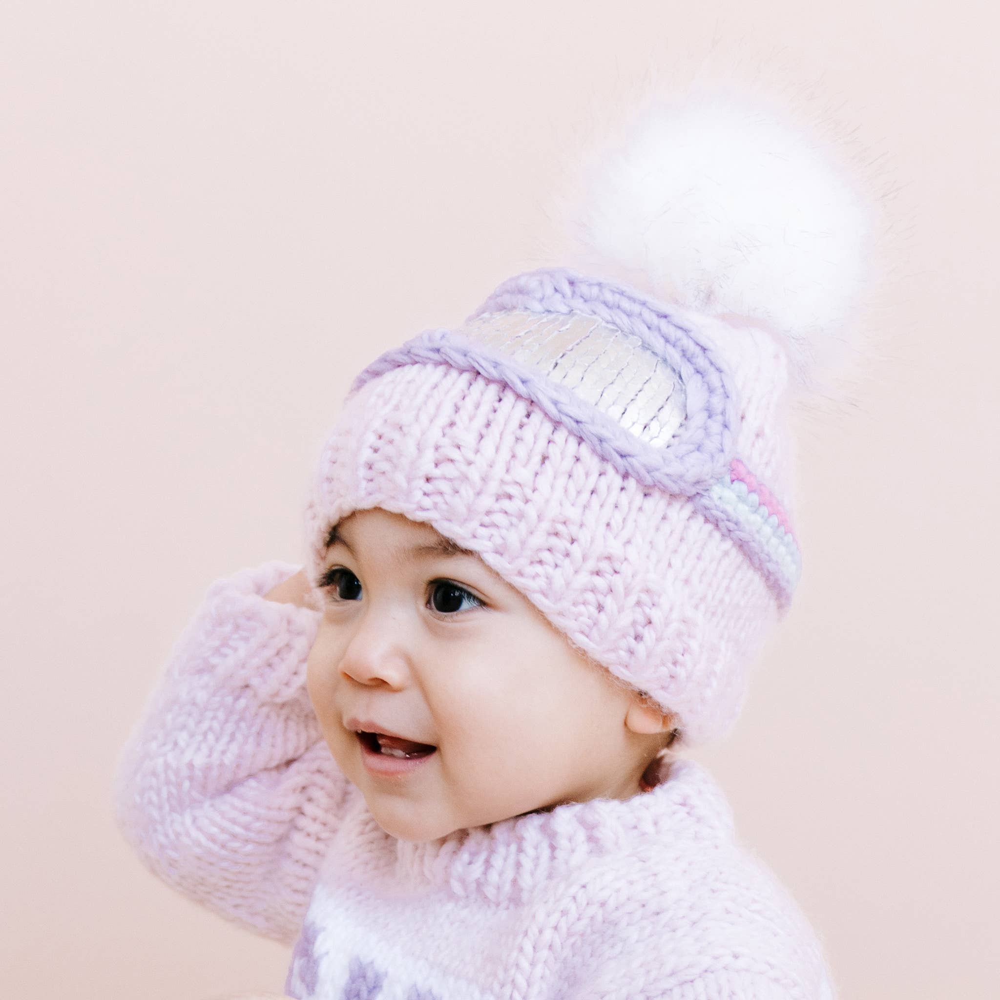 Ski Goggles Beanie, Baby Pink Baby & Kids Winter Hat
