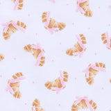 Petit Croissant Print Zip Footie