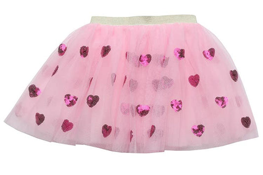 light pink tutu with sequin hot pink hearts