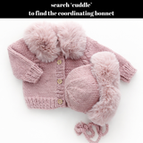 Fur Collar Rosy Cardigan Sweater