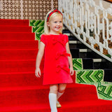 Red Velveteen Betts Bow Dress