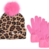 Leopard Print Hat & Glove Set