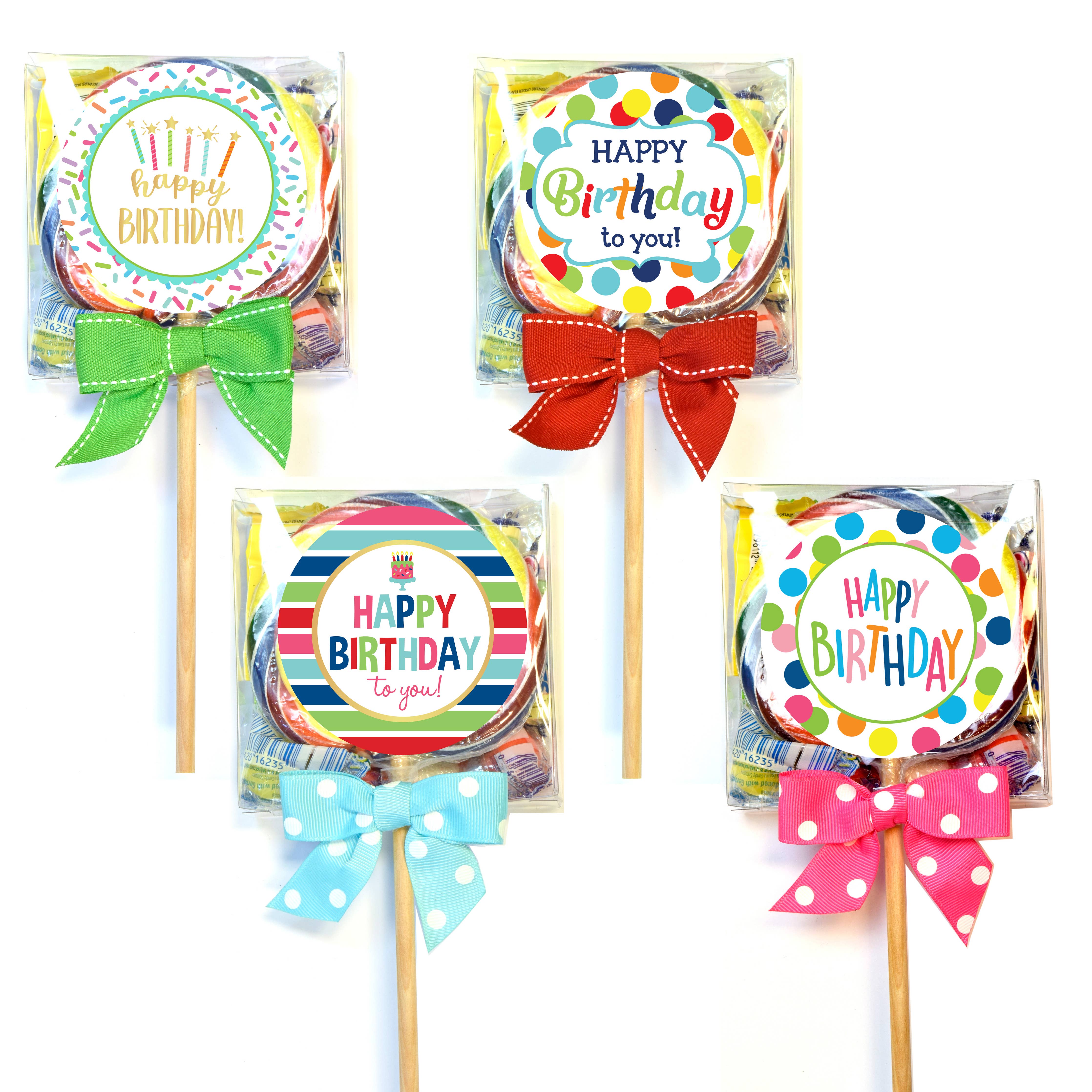 Birthday Lollipops with Candy