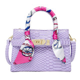 Hot Pink Crocodile Scarf Handbag