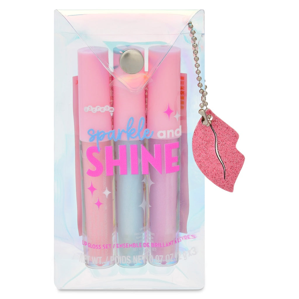 Set of three pastel colored lip gloss sticks