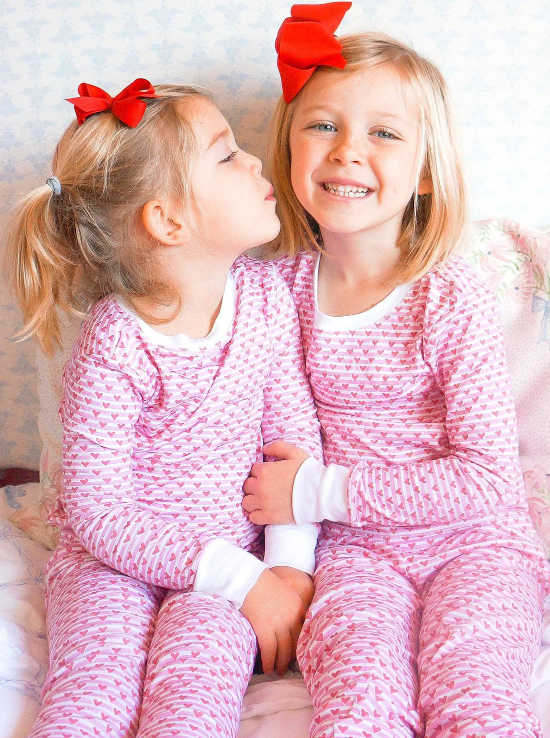 Two girls in Sailor Hearts PJs