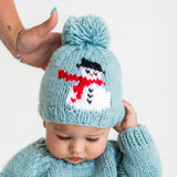 Snowman Surf Blue Beanie Hat