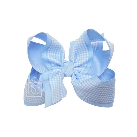 Blue Gingham and Grosgrain Bow