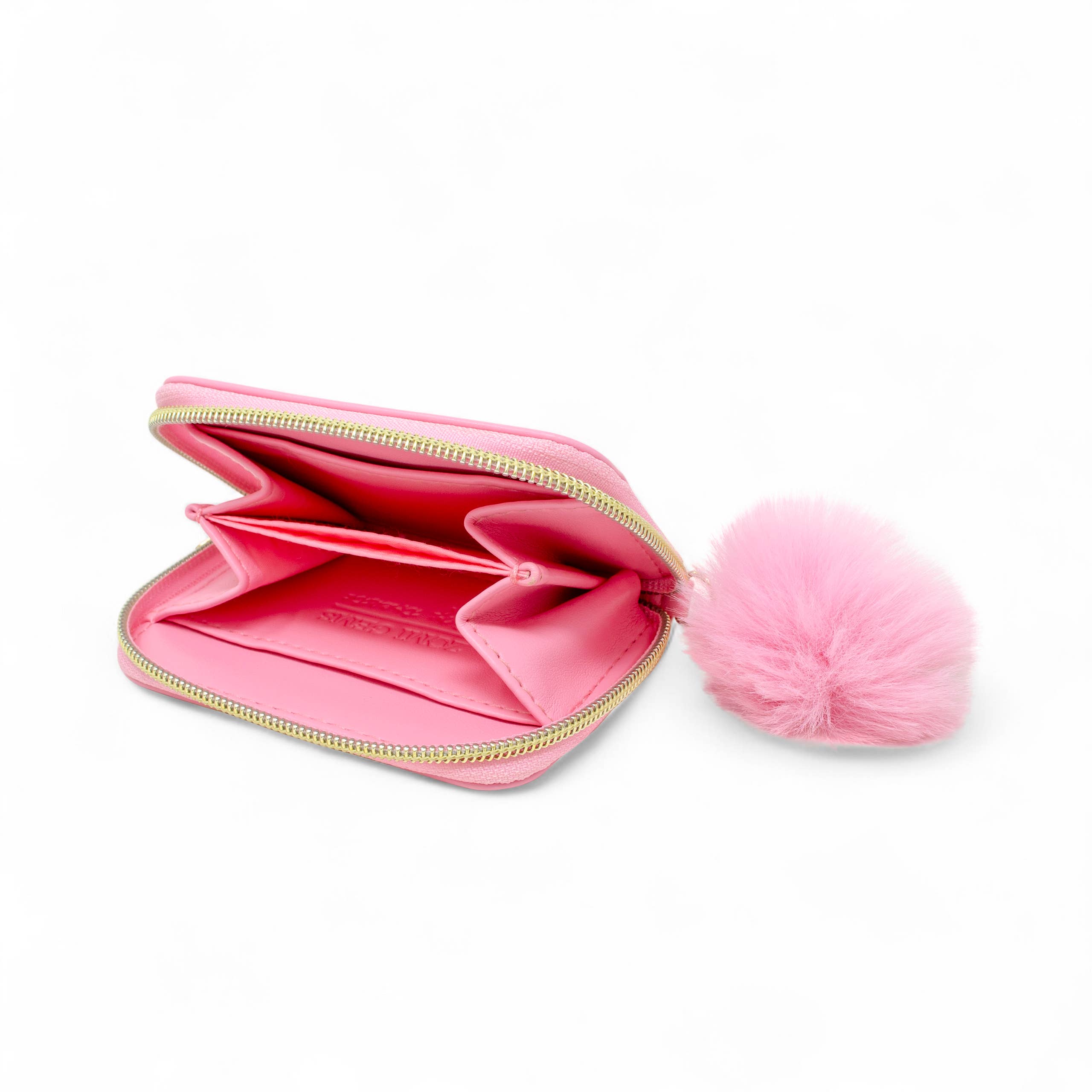 Teddy Pom Pom Zip Wallet