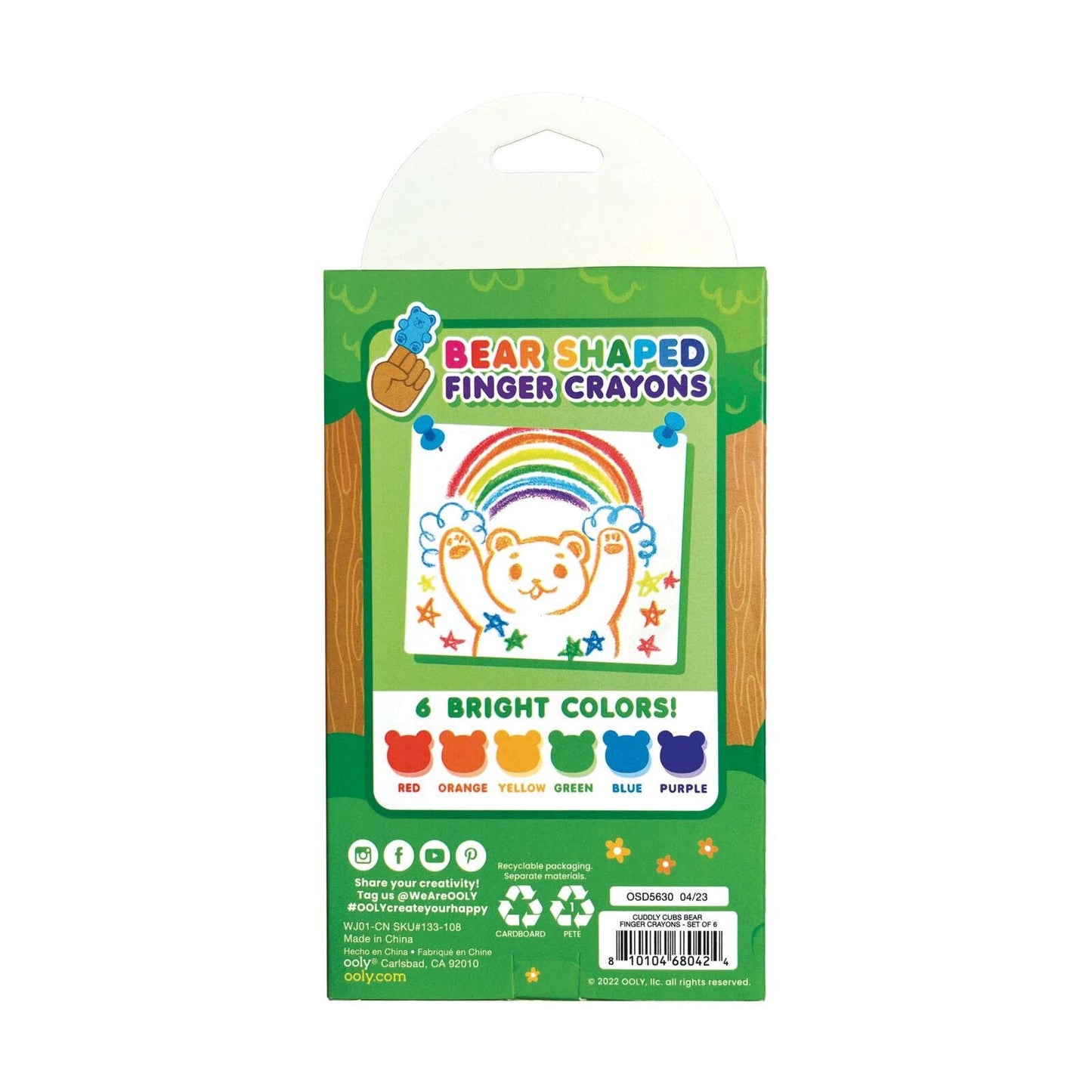 Cuddly Cubs Bear Finger Crayons (Set/6)