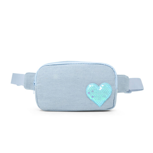 Sequin Heart Belt Bag