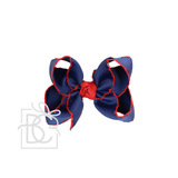 Crochet Edge Bows (Red & Navy)