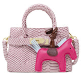 Pink Crocodile Pony Handbag