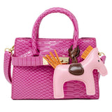 Pink Crocodile Pony Handbag