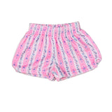 Floral Stripes Plush Shorts