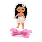 Cute Doll w/ Flowers & Bow Clip