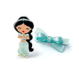 Cute Doll w/ Black Hair & Bow Clips