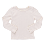 Seesaw Long Sleeve Rib T-shirt- Cream