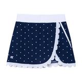 Navy Polka Dot Scalloped Skort