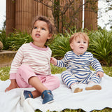 Campbell Romper in Navy Stripes
