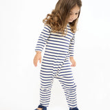 Campbell Romper in Navy Stripes