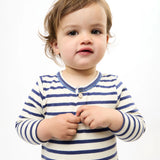 Campbell Romper in Navy Stripes