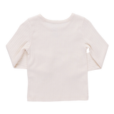 Seesaw Long Sleeve Rib T-shirt- Cream
