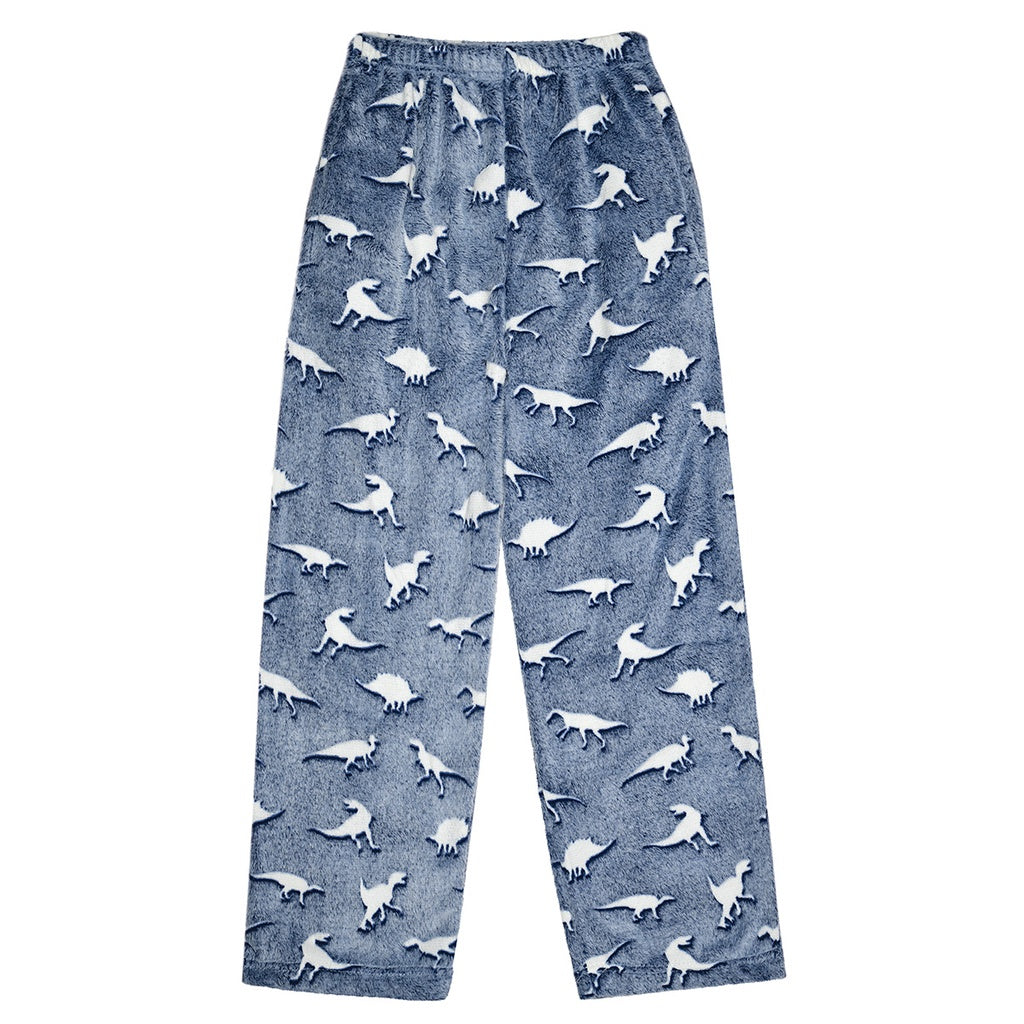 plush pants with glow in the dark dinosaurs