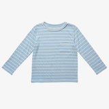 Edward Long Sleeve Shirt in Dusty Blue Strip