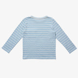 Edward Long Sleeve Shirt in Dusty Blue Strip