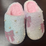 Crystal Bow & Pearl Slippers