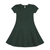 Quilted Skater Dress- Hunter Green