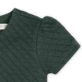 Quilted Skater Dress- Hunter Green