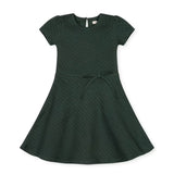 Quilted Skater Dress- Hunter Green