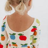 Colorful Apples 3/4 Sleeve Twirl Dress
