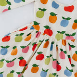 Colorful Apples 3/4 Sleeve Twirl Dress