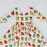 Colorful Apples 3/4 Sleeve Twirl Dress