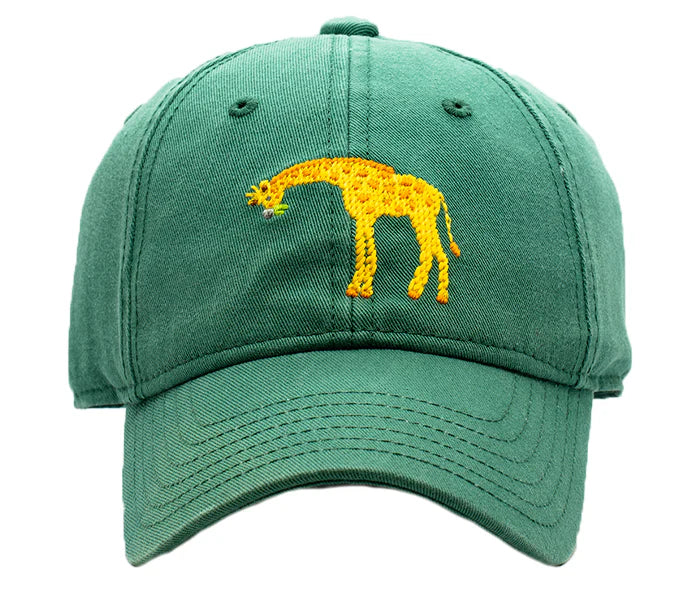 Green hat with yellow giraffe