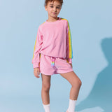 Pink Rainbow Sequin Stripe Short Set