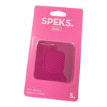 Pink packaging of Speks Slabs silicone sensory sticker on a white background