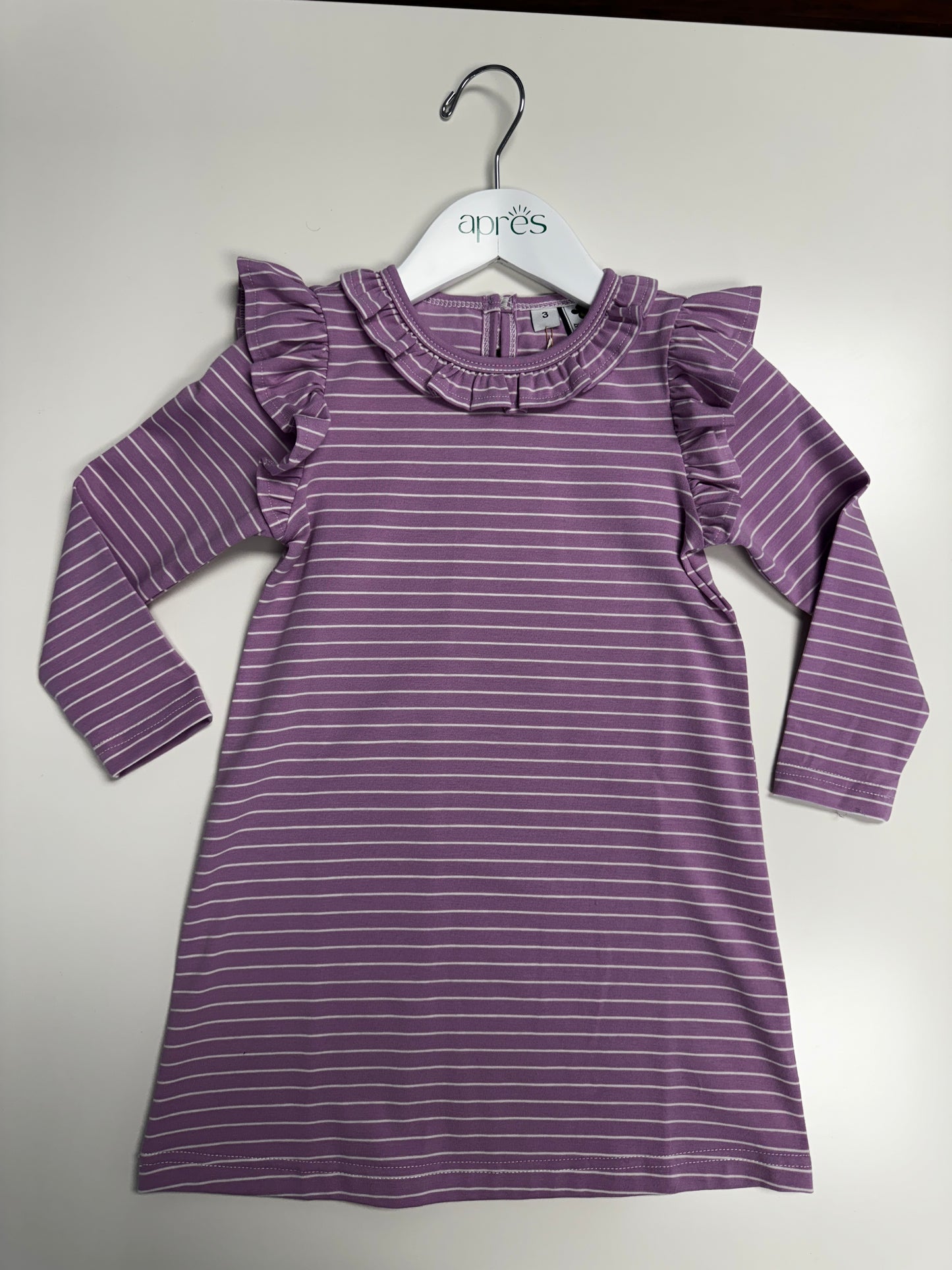 Luna Dress in Lavender Stripe