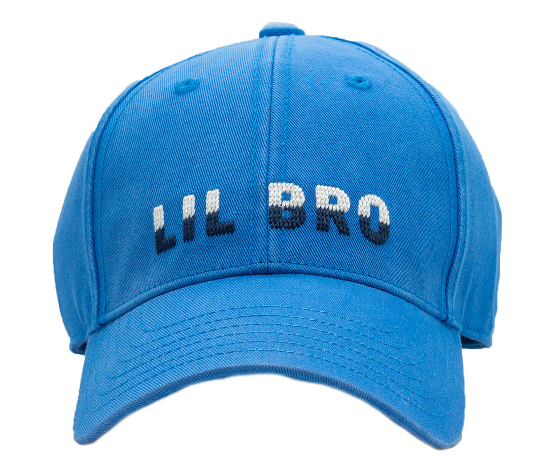 Blue hat with lil bro writing