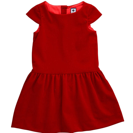 Red velvet drop waist dress