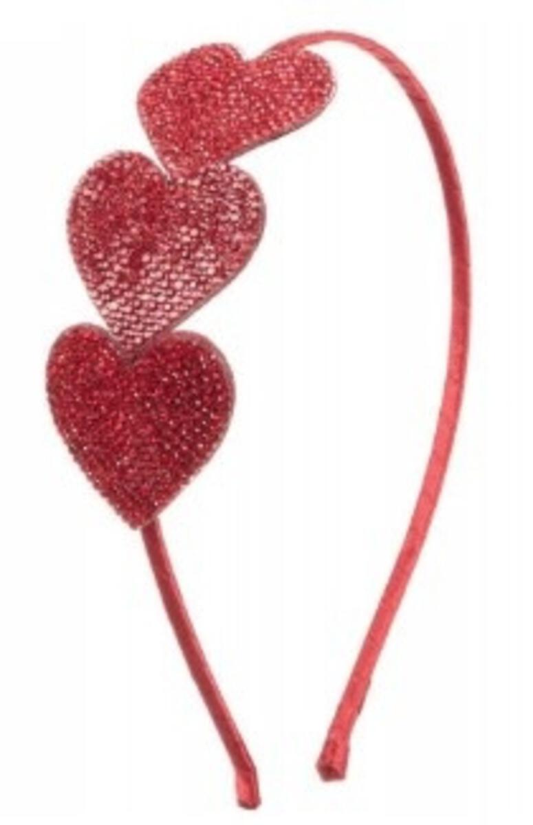 red heart crystals headband 