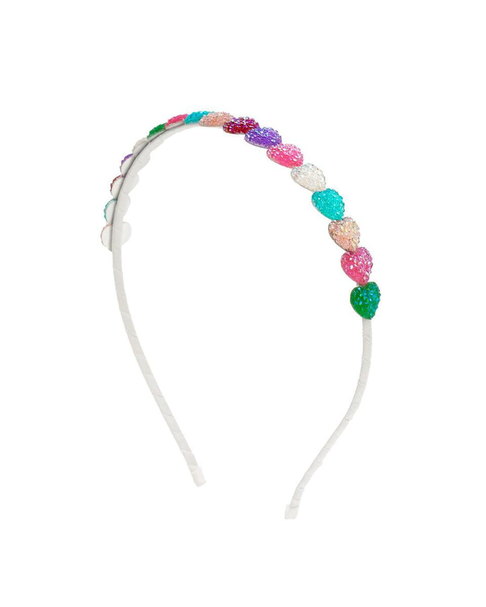 rainbow heart glitter headband 