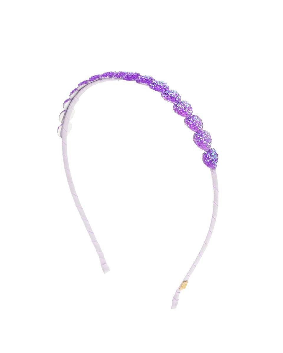 purple glitter heart headband 