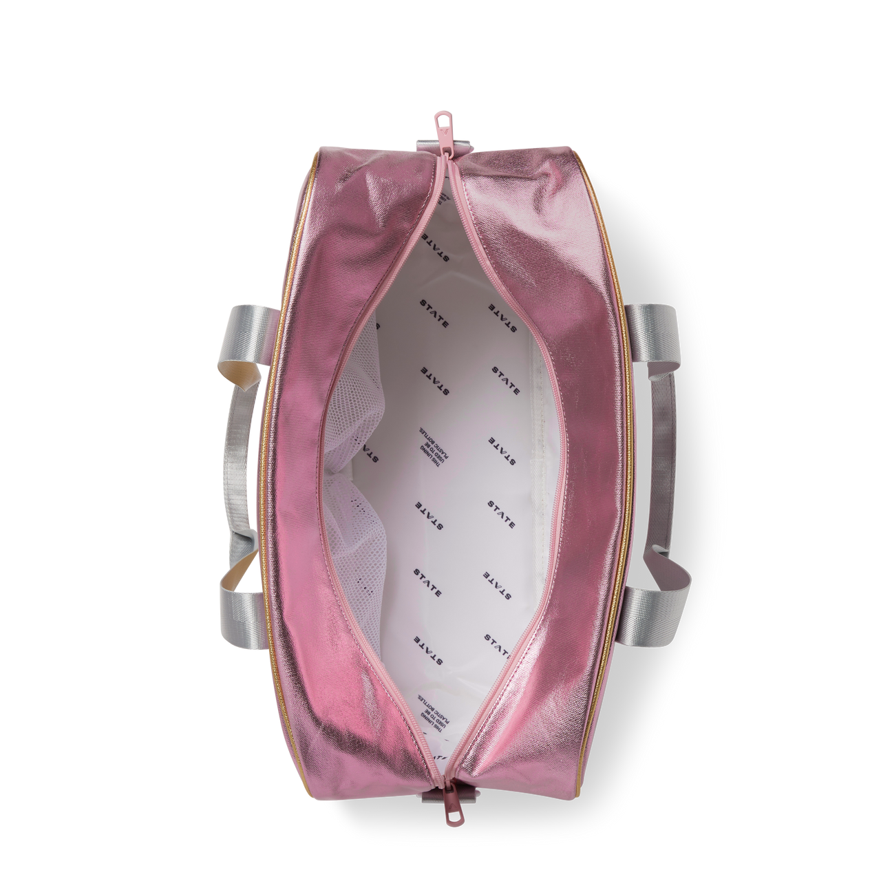 Rockaway Duffle in Pink Metallic inside