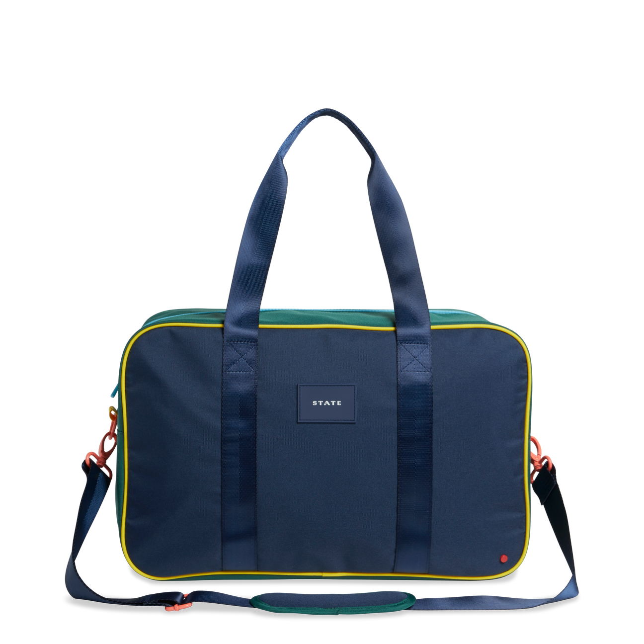 Rockaway Duffle in Navy Green Block