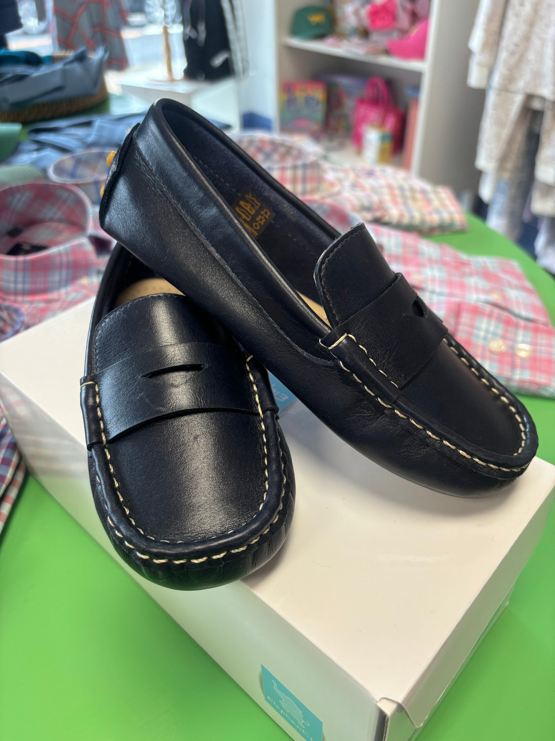 Navy boys loafers